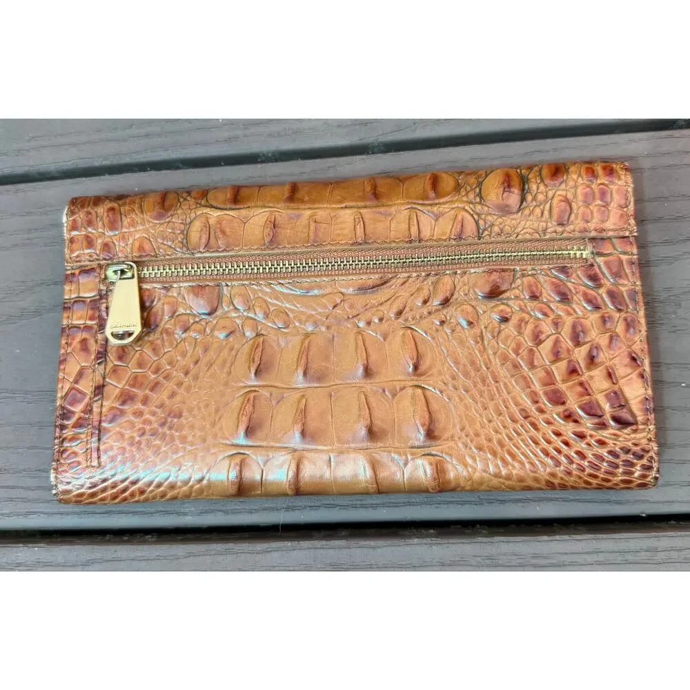 Brahmin Cordelia Pecan Melbourne Wallet With Brahmin Pen